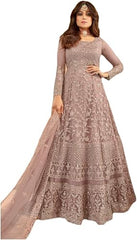 Heni Fashion Indian Pakistani Party Wear Wedding Wear Designer Net Embroidered Long Anarkali Suit Anarkali Gown For Women