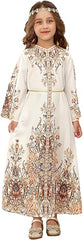 Abaowedding Muslim Dress for Kids Girls Abaya Middle East Ramadan Long Sleeve Prayer Dress Arabic Kaftan