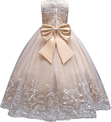 Flower Girls Lace Bridesmaid Dress Kids Wedding Pageant Party Long Prom Formal Ball Gown Princess Puffy Tulle Evening Dress