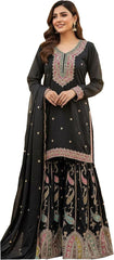 Designer Ethnic Sharara Kurta Set with Flowing Dupatta for Wedding Party Occasion Wear