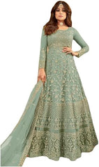 Heni Fashion Indian Pakistani Party Wear Wedding Wear Designer Net Embroidered Long Anarkali Suit Anarkali Gown For Women
