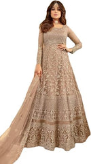 Heni Fashion Indian Pakistani Party Wear Wedding Wear Designer Net Embroidered Long Anarkali Suit Anarkali Gown For Women