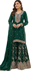 Designer Ethnic Sharara Kurta Set with Flowing Dupatta for Wedding Party Occasion Wear