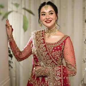 Custom Pakistani Bridal Lehenga: Heavy Embroidered Wedding Maxi