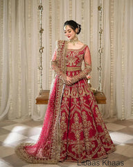 Custom Pakistani Bridal Lehenga: Heavy Embroidered Wedding Maxi
